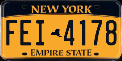 NY license plate FEI4178
