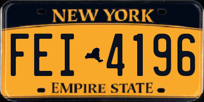 NY license plate FEI4196