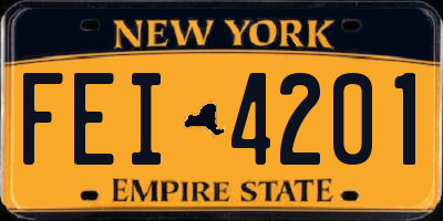 NY license plate FEI4201