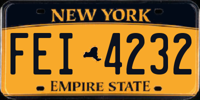 NY license plate FEI4232
