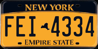 NY license plate FEI4334
