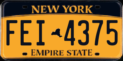 NY license plate FEI4375