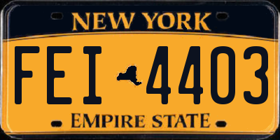 NY license plate FEI4403
