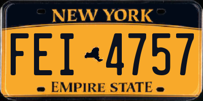 NY license plate FEI4757