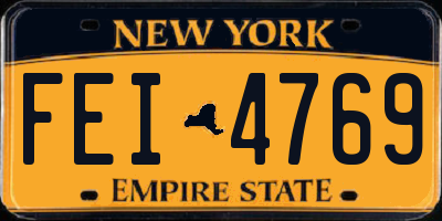 NY license plate FEI4769