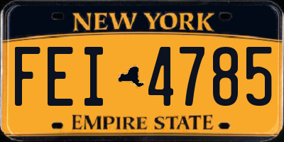 NY license plate FEI4785