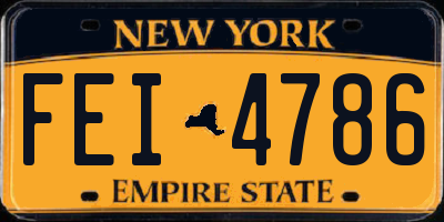 NY license plate FEI4786