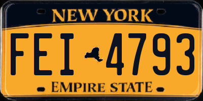 NY license plate FEI4793
