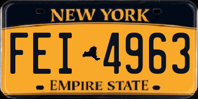 NY license plate FEI4963