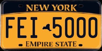 NY license plate FEI5000