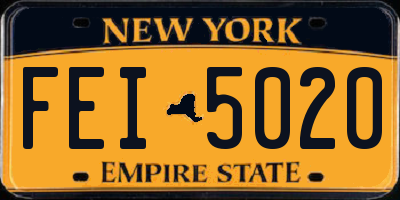 NY license plate FEI5020