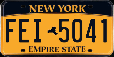 NY license plate FEI5041