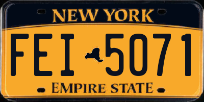 NY license plate FEI5071