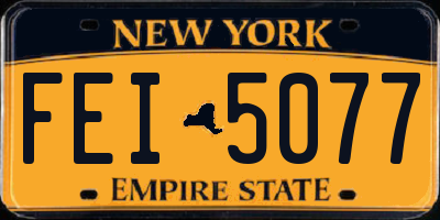 NY license plate FEI5077