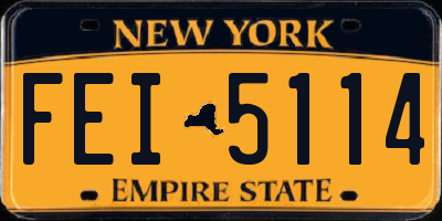 NY license plate FEI5114