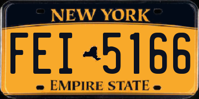 NY license plate FEI5166