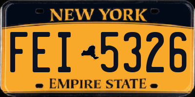 NY license plate FEI5326