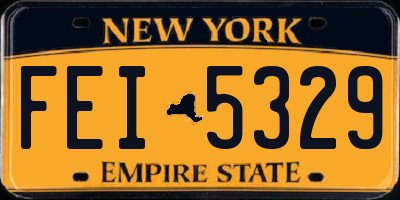 NY license plate FEI5329