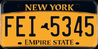 NY license plate FEI5345