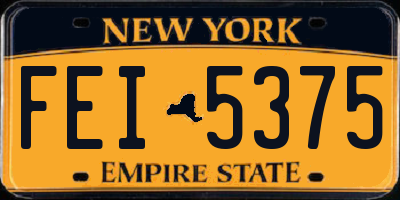 NY license plate FEI5375