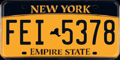 NY license plate FEI5378