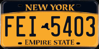 NY license plate FEI5403