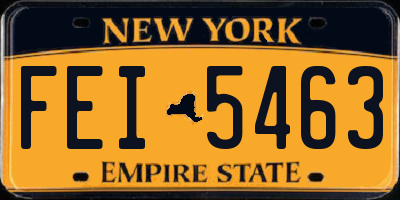 NY license plate FEI5463