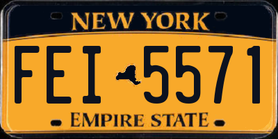 NY license plate FEI5571