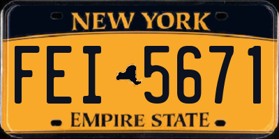 NY license plate FEI5671