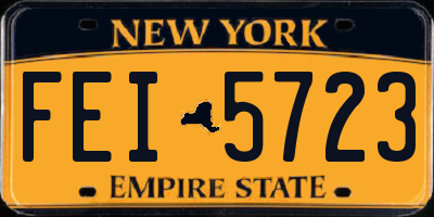 NY license plate FEI5723