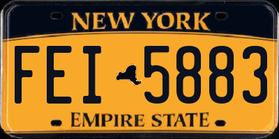 NY license plate FEI5883
