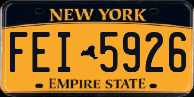 NY license plate FEI5926