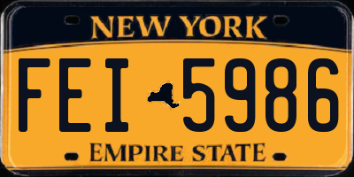 NY license plate FEI5986