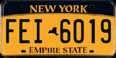 NY license plate FEI6019