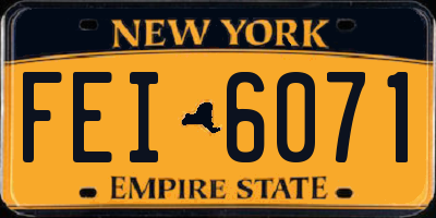 NY license plate FEI6071