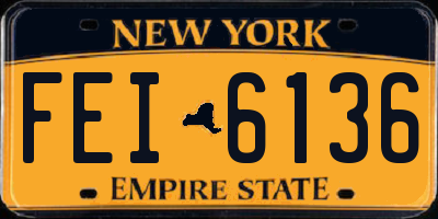 NY license plate FEI6136