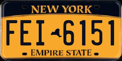 NY license plate FEI6151