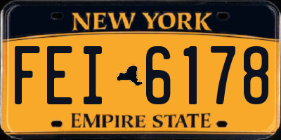 NY license plate FEI6178