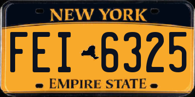 NY license plate FEI6325