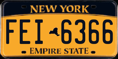 NY license plate FEI6366