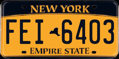 NY license plate FEI6403