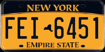 NY license plate FEI6451
