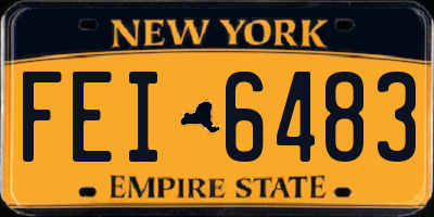 NY license plate FEI6483