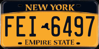 NY license plate FEI6497