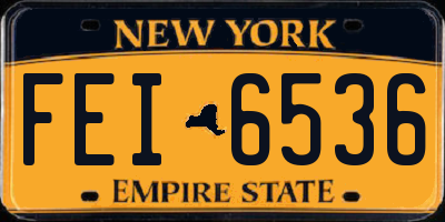 NY license plate FEI6536