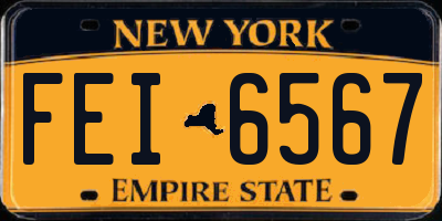NY license plate FEI6567