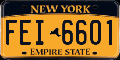 NY license plate FEI6601