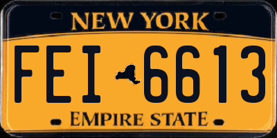 NY license plate FEI6613