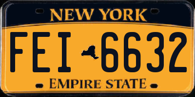 NY license plate FEI6632