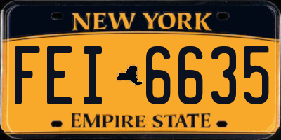 NY license plate FEI6635